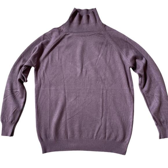 Luxury Cashmere-Feel Turtleneck Sweater | Smoky Plum, Business Capsule, S, M New - Picture 1 of 5